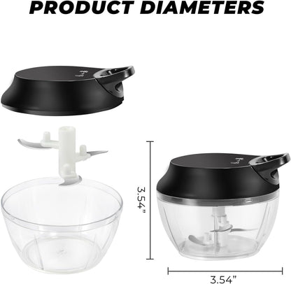 Manual Vegetable Chopper Hand String Garlic Mincer Onion Cutter Manual Food Processor for Ginger, Chili, Fruit, Meat, Nuts Food Chopper 550ml