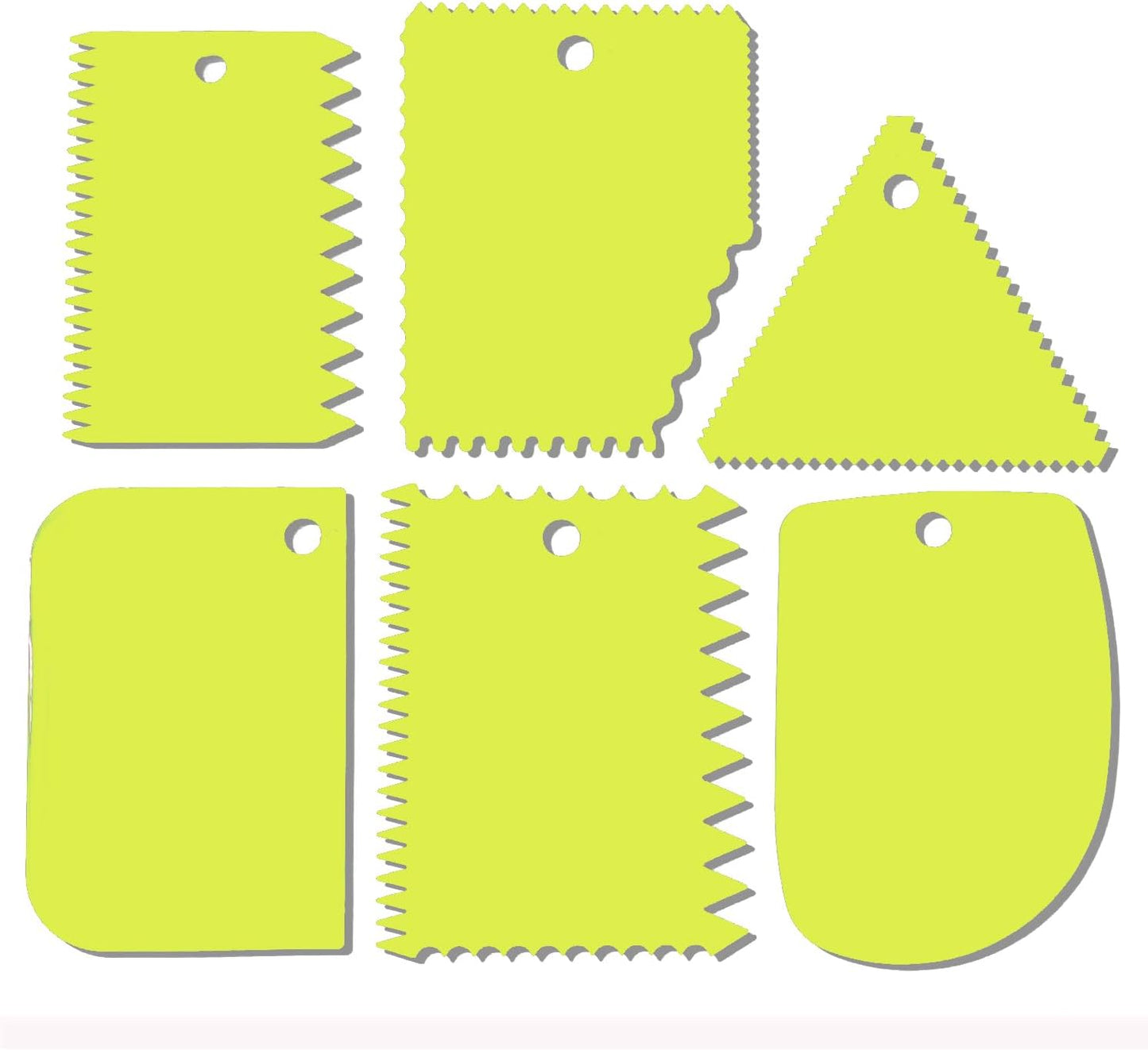 Cake Scraper, Cake Smoother Scraper Set, Dough Scraper Icing Scraper Polisher Tool, Cake Decorating Comb, Icing Smoother Plastic Sawtooth Cake Icing Kitchen Baking Cake Edge (Red)