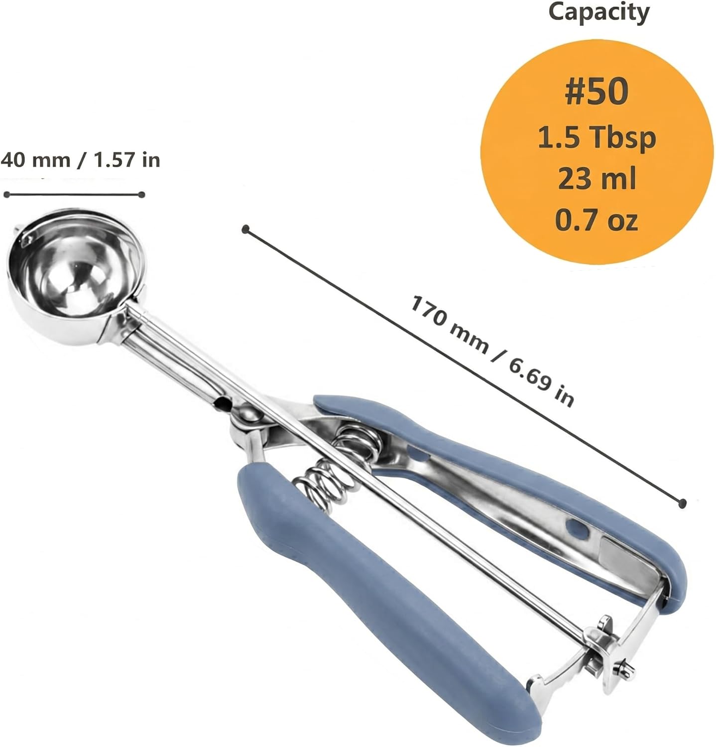 Cookie Scoop, Ice Cream Scoop, 1Tbsp/15 ml/0.5oz Cookie Scoops for Baking, 18/8 Stainless Steel Cookie Scooper for Baking, Ice Cream Scooper with Trigger Release, Cookie Dough Scoop with Non-slip Grip