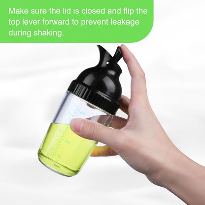Lemecima 3 Pack Salad Dressing Shaker Container, Homemade Salad Dressing Bottle Mixer Measure,Dripless Pour, Soft Grip, BPA Free