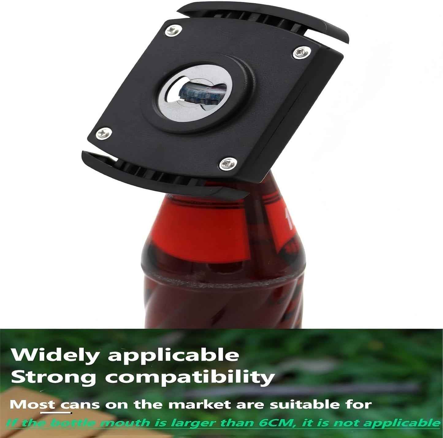 aluminum Can Opener，can top remover，Lid Remover， beer- Soft Edge- soda- can opener，Handheld Safety Manual Can Opener，for 8-19 Oz aluminum Soft Edge Cans, Household Bar Tool（Black）