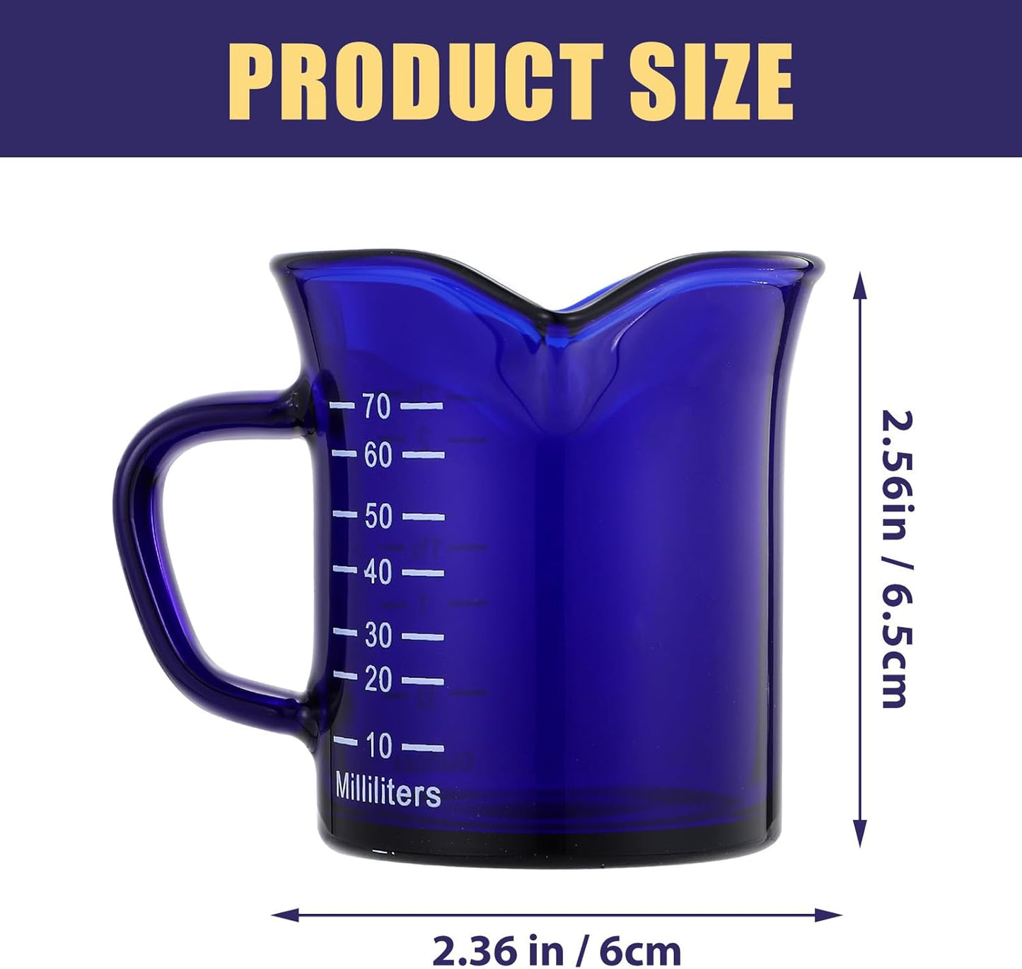 Hemoton Glass Measuring Cup 1 Cup Clear Mini Liquid Measuring Mug with Handle for Coffee Milk Creamer Kitchen Use 2.55X2.36X2.36In