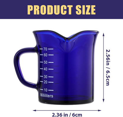 Hemoton Glass Measuring Cup 1 Cup Clear Mini Liquid Measuring Mug with Handle for Coffee Milk Creamer Kitchen Use 2.55X2.36X2.36In