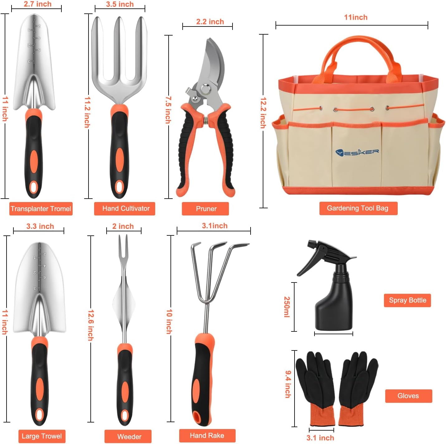Yesker Pruning Shears Garden Shears 7.8" Professional Garden Scissors Sharp 65 Manganese Steel Blade Heavy Duty Clippers Hand Pruners for Cutting Fresh Flowers Branch Plant Trimming Gardening Tools
