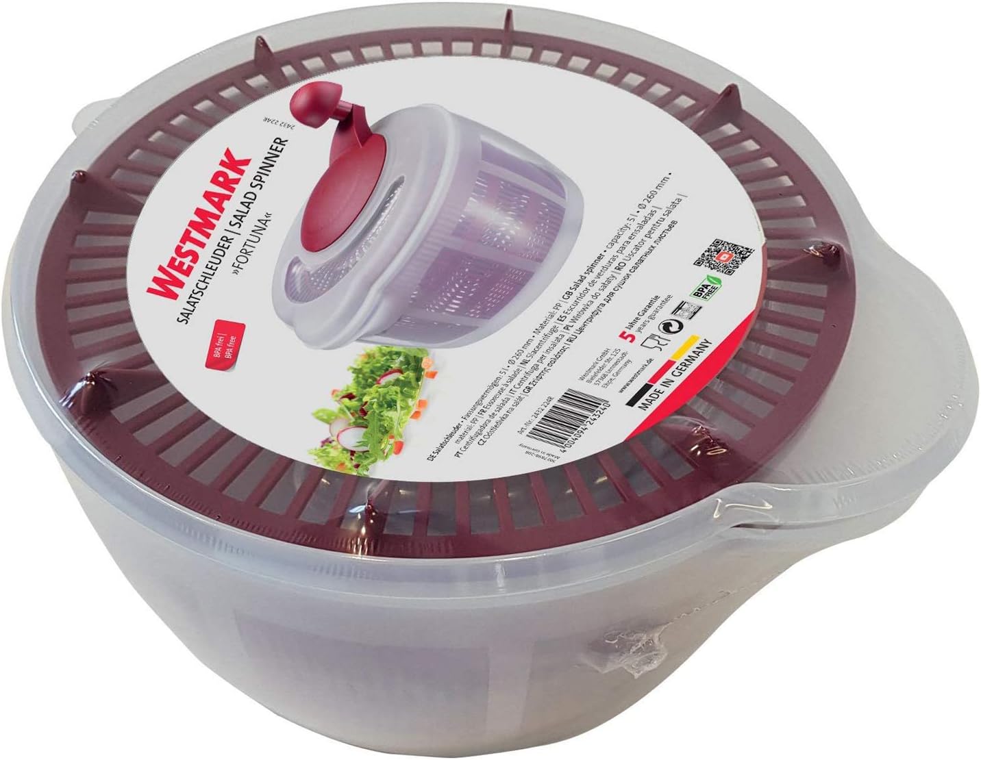 Westmark Germany Vegetable and Salad Spinner with Pouring Spout (Red)