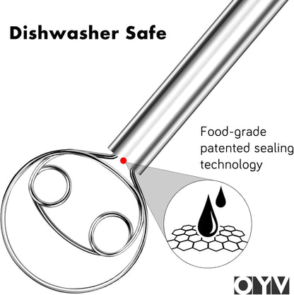 OYV 304 Stainless Steel Dough Whisk, Dishwasher Safe Danish Dough Whisk, Dutch Bread Whisk for Sourdough, Pizza, Pastry, Cake Batter, 12-inch Sourdough Tools