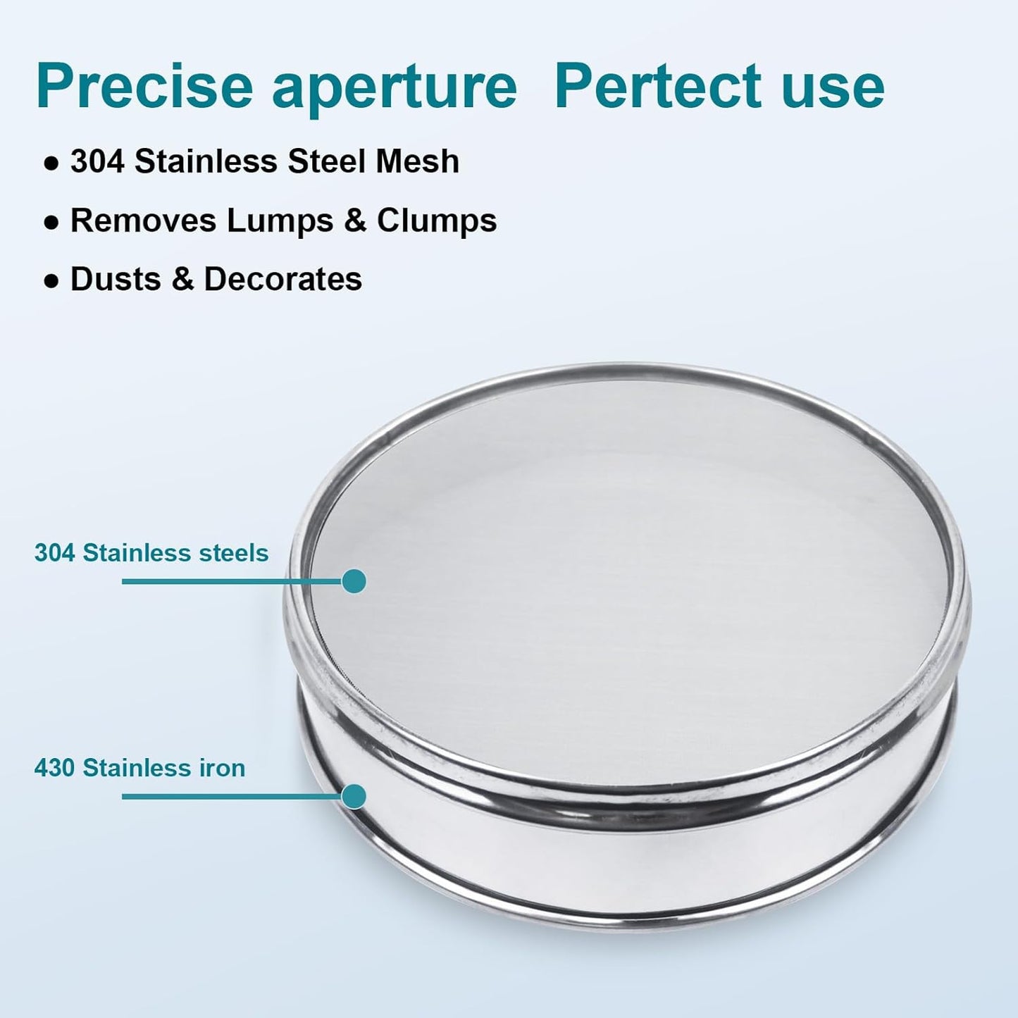 304 Stainless Steel Mesh Lab Sieve, 80 Mesh (0.2mm) Aperture Test Sieve, 7.9Inch(20cm) Diameter Economy Standard Analysis Sample Test Sieves for Industrial Laboratory Homes - Colors A