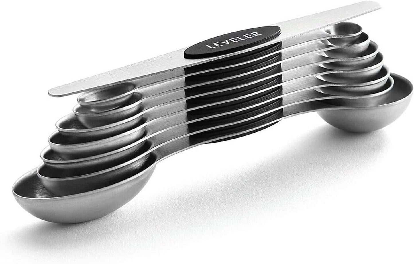 Set of 8 Stainless Steel Magnetic Measuring Spoons Set with Leveler,Dual Sided Stackable Steel Metal Teaspoons for Baking & Cooking Kicchen Accessories (Color)