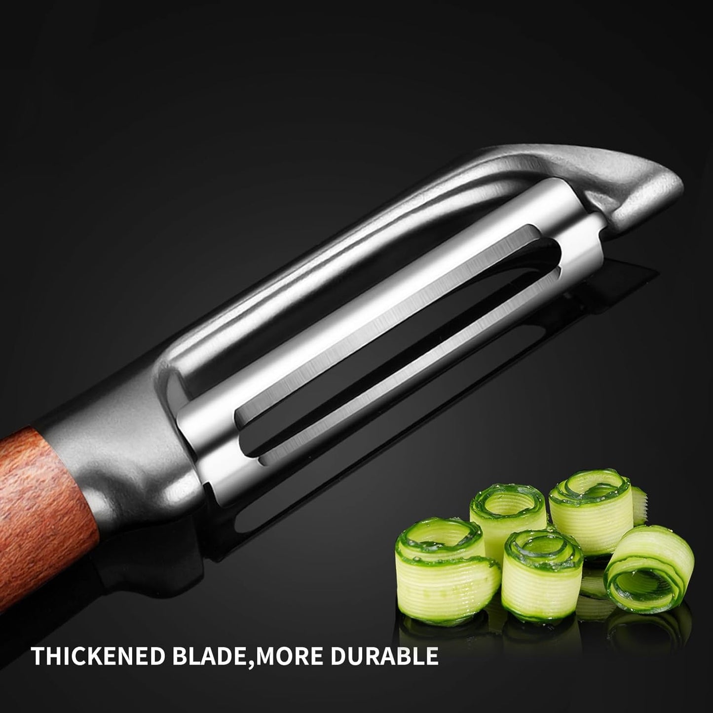 MAD SHARK Vegetable Peeler, Potato Peelers, I-Shaped Ultra Sharp Stainless Steel Blades Peelers, Orange Peeler for Kitchen, Veggie, Fruit, Garlic, Carrot, Apple Peeling