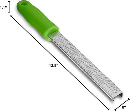 Lemon Zester, Stainless Steel Kitchen Cheese Grater, Plastic Cover Ergonomic Soft Black Handle