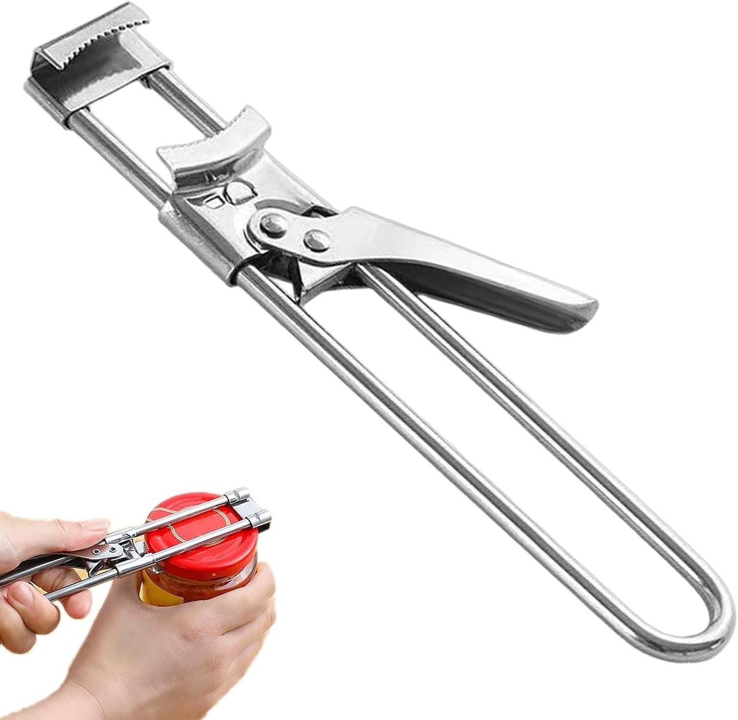 2 Pack Adjustable Stainless Steel Jar Opener, Easy Grip Manual Bottle & Tight Lid Opener for Elderly, Arthritis, Women and Children