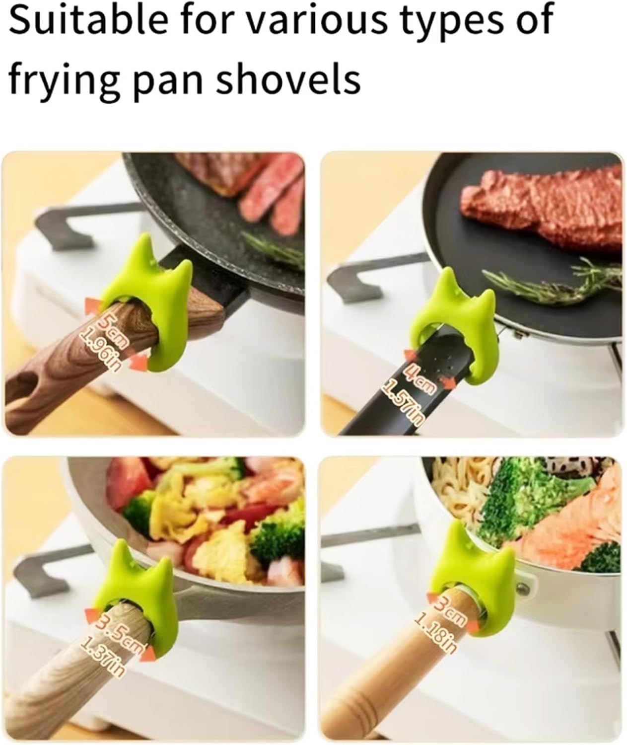 20 Pcs Spoon Pot Pan Holder Spatula Bracket Clips Silicone Pot Holders Heat Resistance Non-Slip Heat Resistance Spoon Holder for Kitchen Cooking