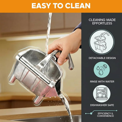 Hand Juicer Squeezer - Juicer Hand Press, Heavy Duty Aluminum Alloy Manual Juicer For Citrus, Orange, Lemon and Other Fruits, Effortless & Easy to Clean Kitchen Tool (Silver, 9-Inch)