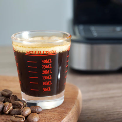 Shot Glasses Measuring cup Liquid Heavy Wine Glass Espresso Shot Glass 26-Incremental Measurement 1oz, 6 Tsp, 2 Tbs, 30ml (2 pack-black 30ml)