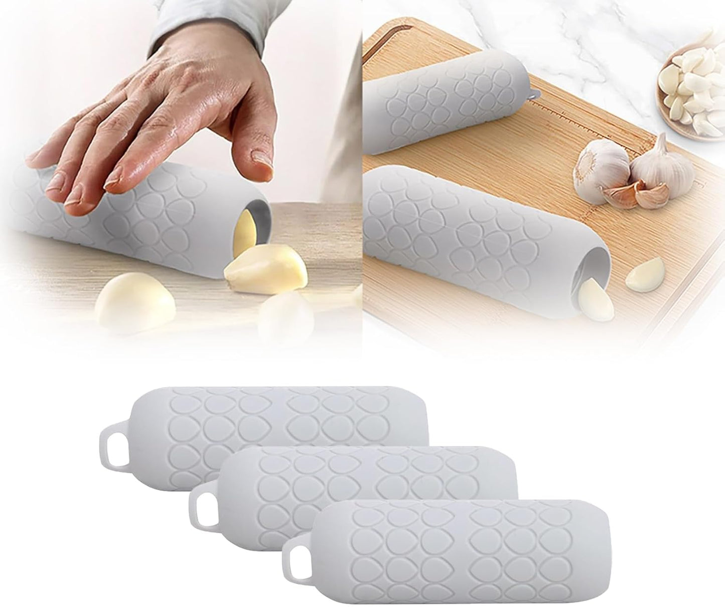 2024 Silicone Garlic Peeler,Garlic Skin Remover Roller Tube,Easy Quick to Peeled Garlic Cloves Roller Tube,Useful Garlic Peeling Kitchen Tool (2PC)