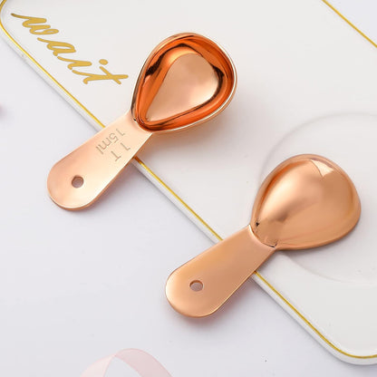 Patelai 3 Pieces Coffee Scoop Tablespoon Measuring Spoons Stainless Steel Coffee Scoops Short Handle Tablespoon for Tea Sugar Kitchen Gifts(15 ml,Silver)