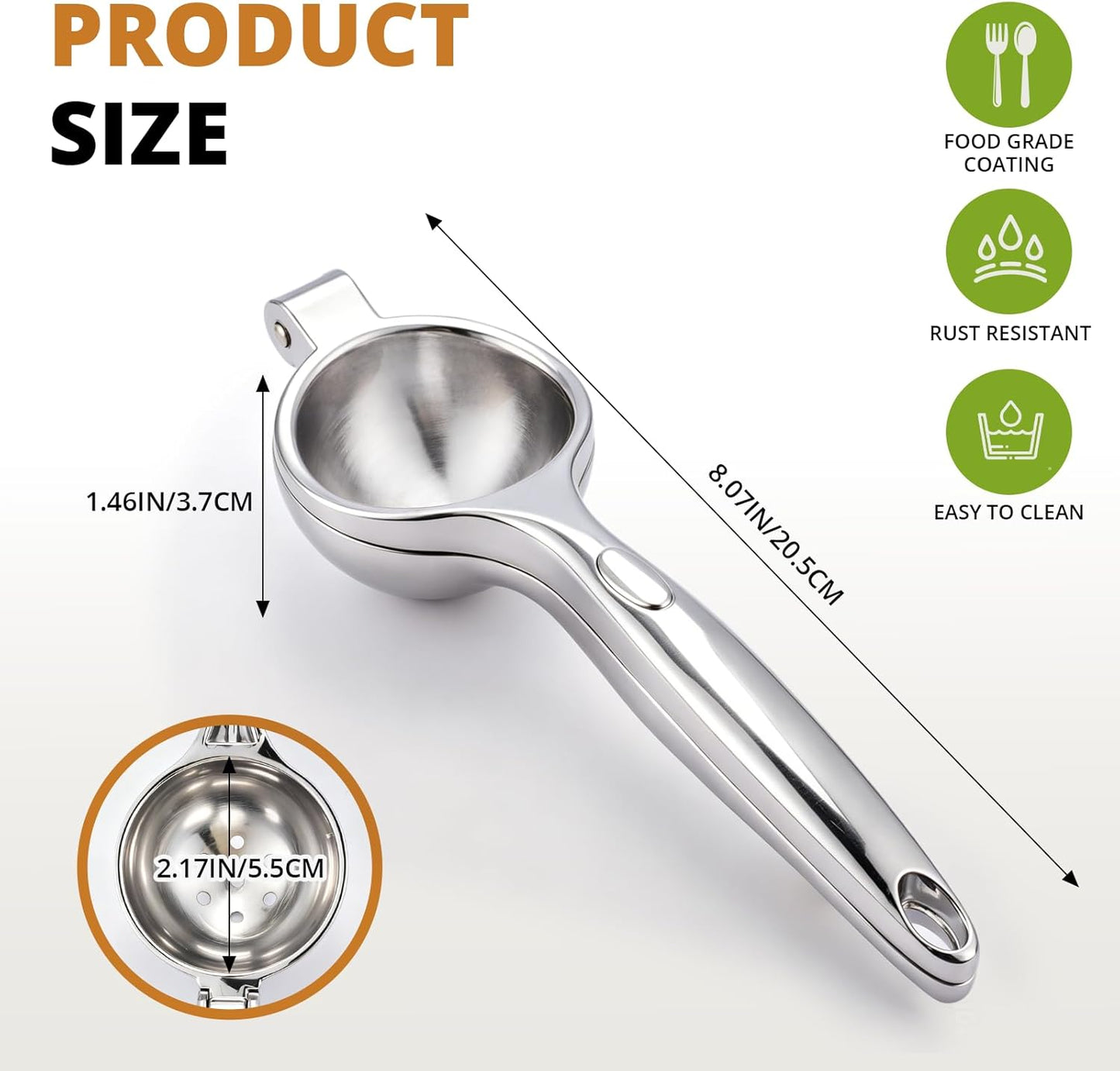 Lemon Squeezer Heavy Duty Metal Manual Hand Press Citrus Juicer for Oranges, Limes, Exprimidor de Limones Durable Metal Citrus Squeezer for Kitchen, Bar, Home Use