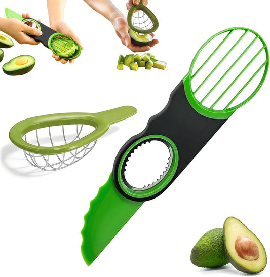 2 Piece Avocado Slicer Set, Includes 3-In-1 Avocado Slicer, Avocado Cutter For Avocado Cutting and Peeling, Dishwasher Safe, Essential Avocado Mashing Kitchen Tool