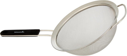 Restaurantware Fine Mesh Strainer Set of 3 Different Sizes with Silicone Handle Stainless Steel Extra Fine Mesh Strainer Heat-Resistant Handle Dishwasher-Safe for Rice, Quinoa, Pasta