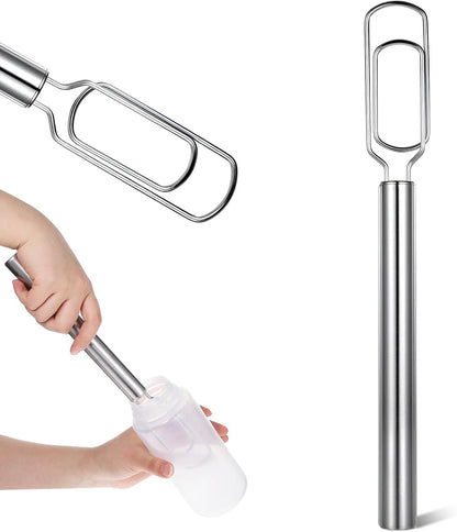 Danish Dough Whisk for Sourdough Starter, Stainless Steel Hand Dough Mixer, 12 Inch Sourdough Starter Stirring Hook, Dutch Bread Whisk for Cooking, Whisking, Pizza, Bread, Cake (Dishwasher Safe)