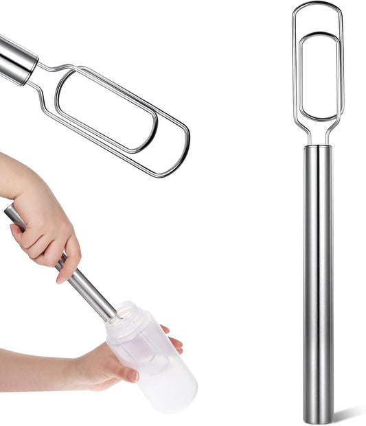 Danish Dough Whisk for Sourdough Starter, Stainless Steel Hand Dough Mixer, 12 Inch Sourdough Starter Stirring Hook, Dutch Bread Whisk for Cooking, Whisking, Pizza, Bread, Cake (Dishwasher Safe)
