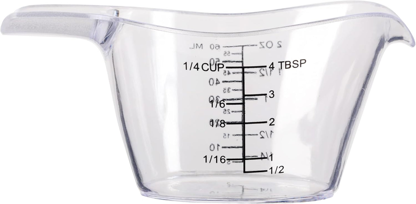 2 Oz Measuring Cup, 1/4 Cup Acrylic Measuring Cups, Clear