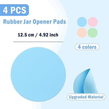 Aixoom Rubber Jar Opener Pads Set of 4, Round Heat-insulated Non-Slip Gripper Pads for Jars, Kitchen Tool for Easy Opening (Circle)