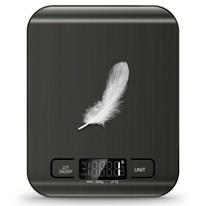 Food Scale, 11lb Kitchen Scale with 6 Units Tare Function & LCD Display, 0.05oz/1g Stainless Steel Digital Food Scale Grams and Ounces for Baking, Cooking, Dieting and Meal Prep (Batteries Included)