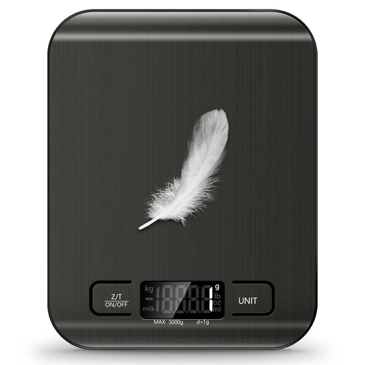 Food Scale, 11lb Kitchen Scale with 6 Units Tare Function & LCD Display, 0.05oz/1g Stainless Steel Digital Food Scale Grams and Ounces for Baking, Cooking, Dieting and Meal Prep (Batteries Included)