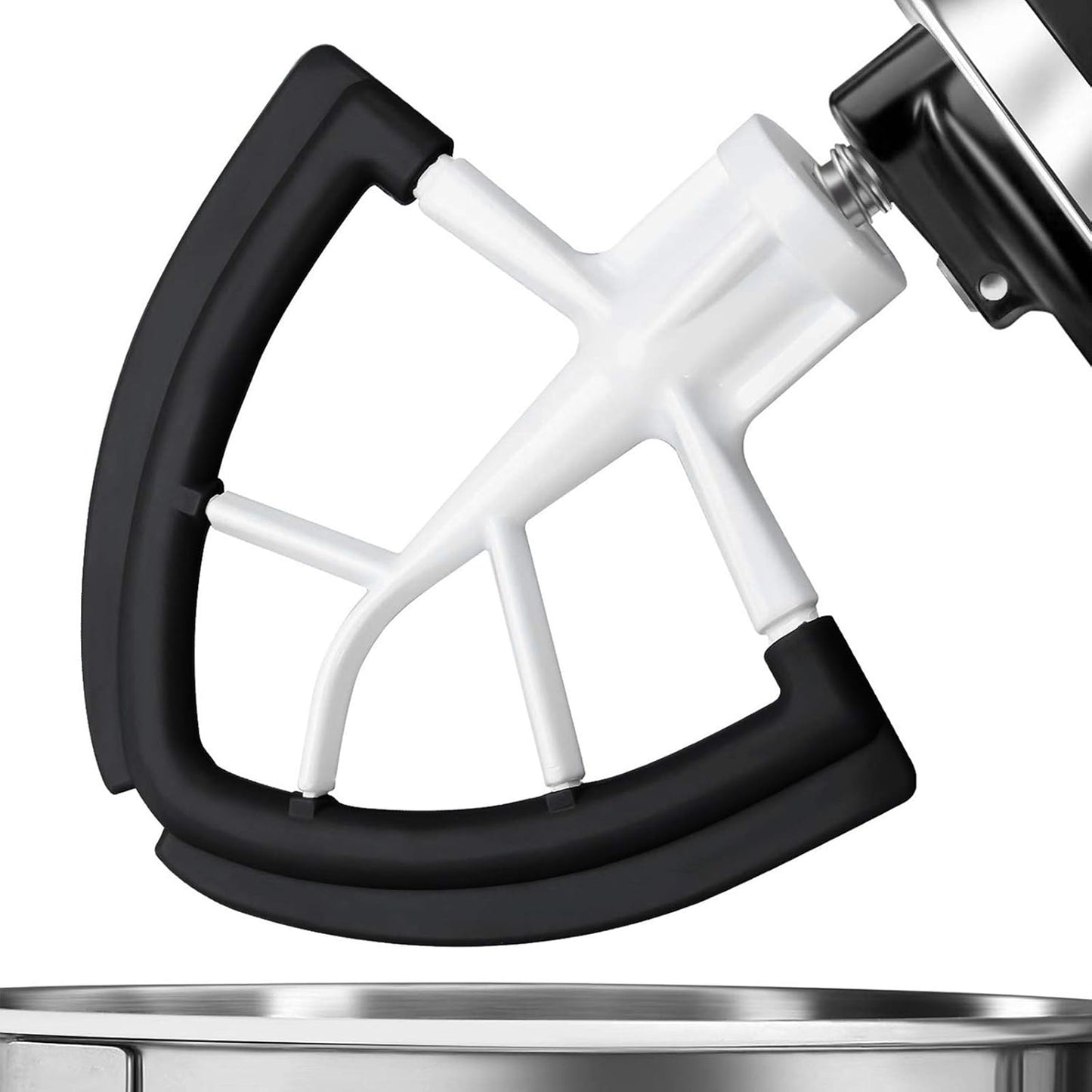 Flex Edge Beater for KitchenAid,Mixer Attachement Compatible With KitchenAid,Mixer Accessory,Fits Tilt-Head Stand Mixer Bowls For 4.5-5 Quart Bowls,Beater With Silicone Edges,White