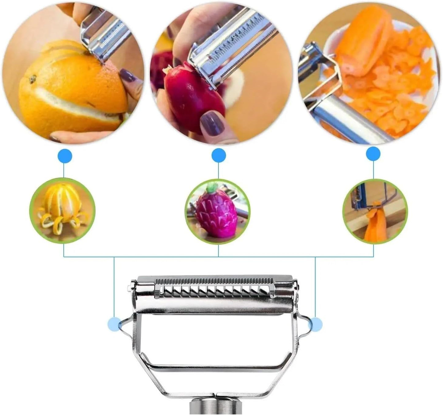 1pcs Multifunctional Julienne Peeler Vegetable Fruit Stainless Steel Slicer Shredder