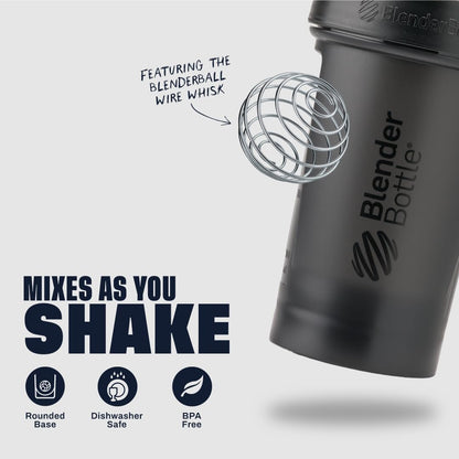 BlenderBottle Classic V2 Shaker Bottle Perfect for Protein Shakes and Pre Workout, 28-Ounce, Clear/Black