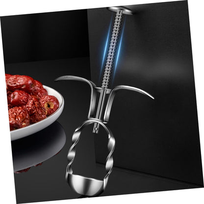 Red Date Core Pitter Tool Portable Cherry Pitter Remover for Home Kitchen Stainless Steel Easy to Use Fruit Pit Remover for Cherries Compact Design