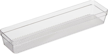 Oggi Clear Drawer Organizer - 3" X 12.5" - Ideal for Organizing Kitchen Drawers, Office, Desk, Silverware, Kitchen Utensils, Cosmetics and Bathrooms