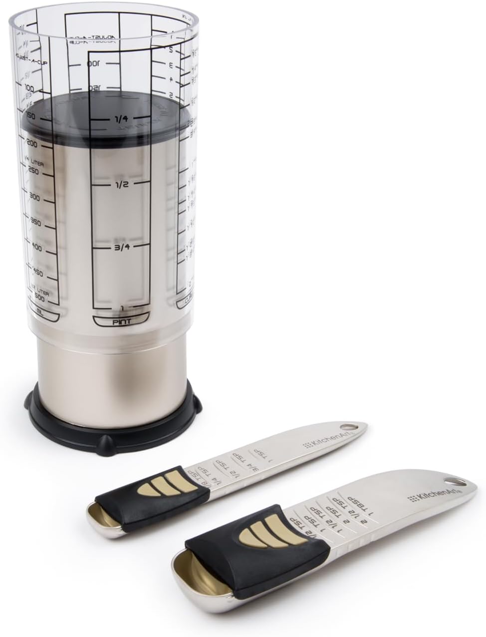 KitchenArt Baker’s Pro Adjust-A-Measure Set, 4-Piece, Satin