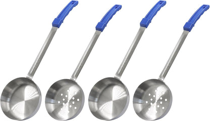 Hordion 4 Pcs Portion Control Serving Spoons Ladle Scoops, Food Measuring Ladle Utensils Proportion Manage Slotted and Unslotted Scoops for Weight Loss(Blue, 8oz)
