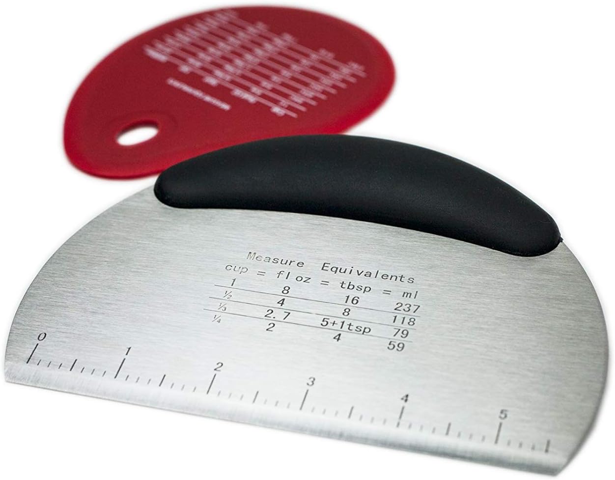 HUJI Stainless Steel Pastry Cutter Chopper Bench Scrapper And Silicone Bowl Scraper With Measurements