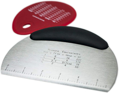 HUJI Stainless Steel Pastry Cutter Chopper Bench Scrapper And Silicone Bowl Scraper With Measurements