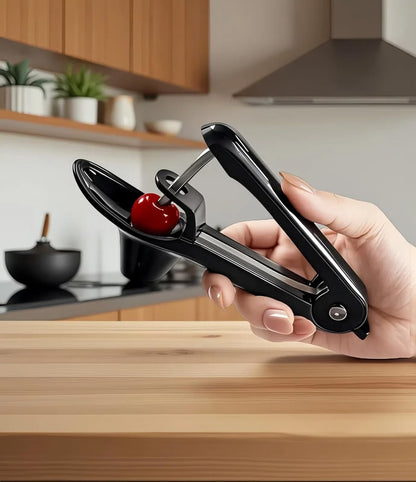 Cherry Pitter, Heavy-Duty Stainless Steel Cherry Olive Pitter Tool, Easy Press Cherry Pit Remover for Cherry Jam Pie, Effortless to Use & Clean