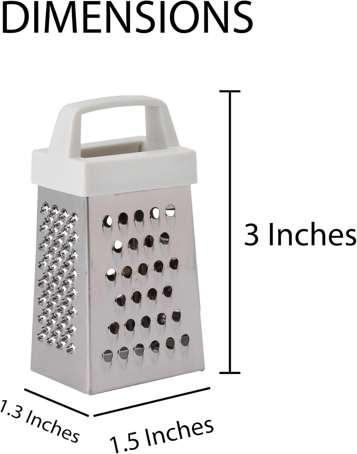 HIC Kitchen Professional Grater Zester, Stainless Steel, Non-Slip Base and Handle, 4 Multi-Grating Surfaces