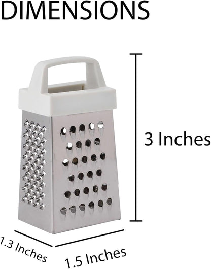 HIC Kitchen Professional Grater Zester, Stainless Steel, Non-Slip Base and Handle, 4 Multi-Grating Surfaces