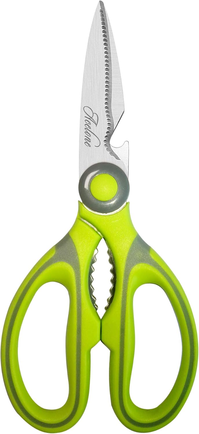 Kitchen Shears, Acelone Premium Heavy Duty Shears Ultra Sharp Stainless Steel Multi-function Kitchen Scissors for Chicken/Poultry/Fish/Meat/Vegetables/Herbs/BBQ… (Red black)