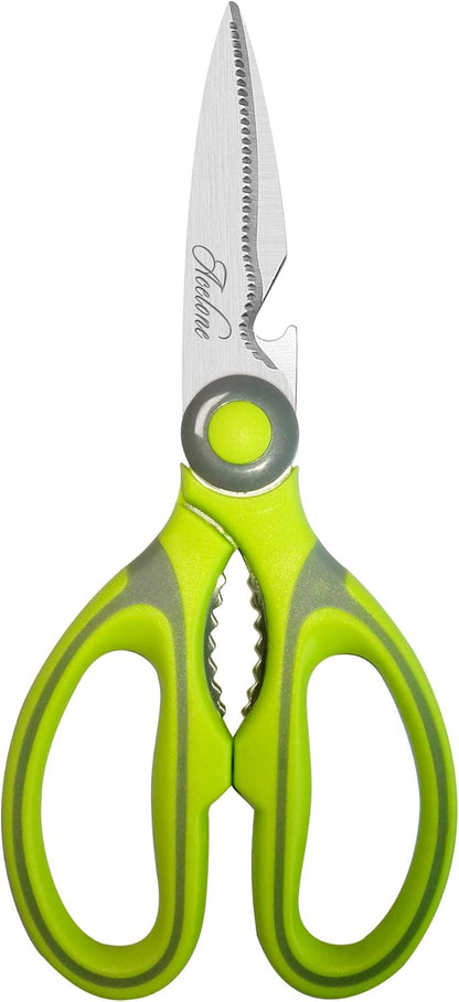 Kitchen Shears, Acelone Premium Heavy Duty Shears Ultra Sharp Stainless Steel Multi-function Kitchen Scissors for Chicken/Poultry/Fish/Meat/Vegetables/Herbs/BBQ… (Red black)