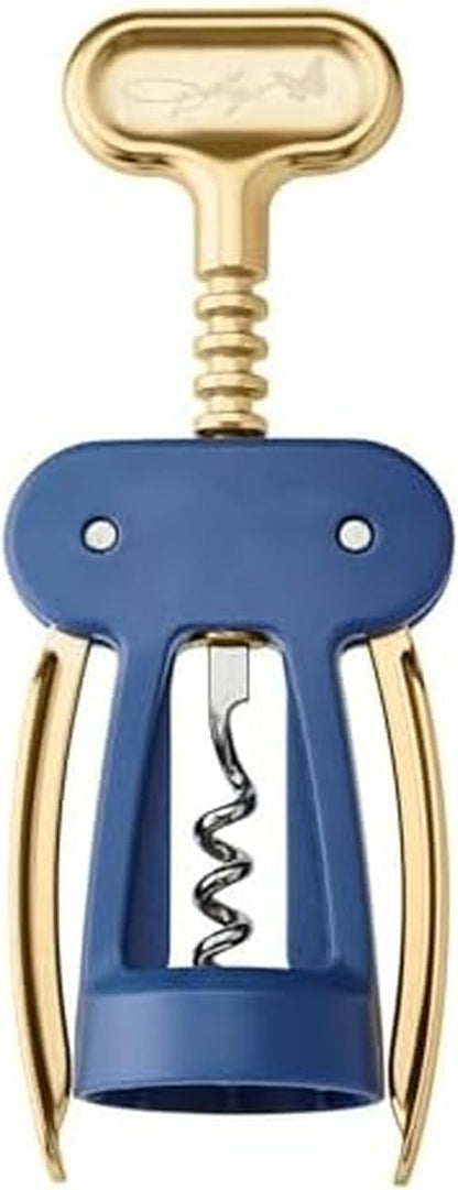Dolly Parton Wing Corkscrew, Blue and Gold Wine Bottle Opener with Ergonomic Grip, Stylish and Easy One-Piece Cork Removal, 2.55 x 1.71 x 6.69 Inch