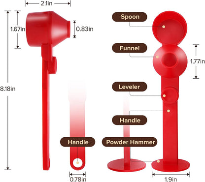 Coffee Scoop 2Tbsp & 51mm Espresso Tamper - BPA-Free PCTG Scoop Funnel, Fits K-Cups, Precise Measuring for Coffee/Protein/Powder/Hot Cocoa & Formula Dispensers (Black 1Pack)