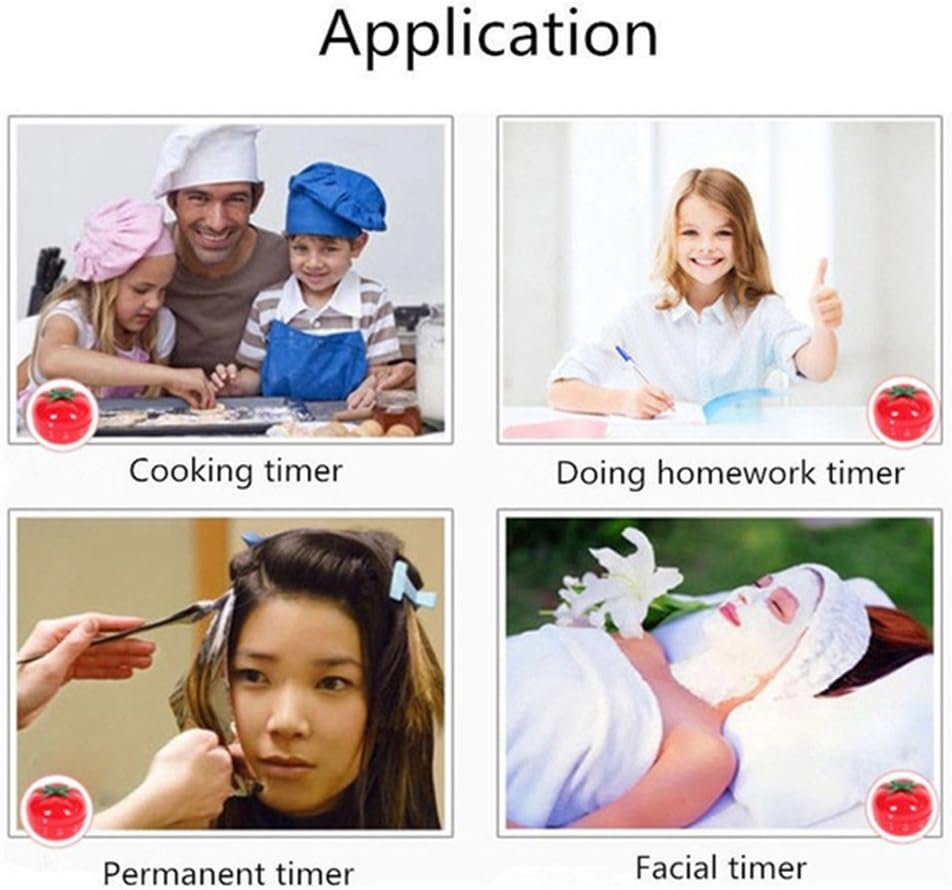 1Pcs Kitchen 60 Minutes Timer, 360 Degree Rotating Tomato Shaped Alarm Timer, Kitchen Cooking Clock, Portable Loud Alarm Counters Reminder for Home Cooking Baking