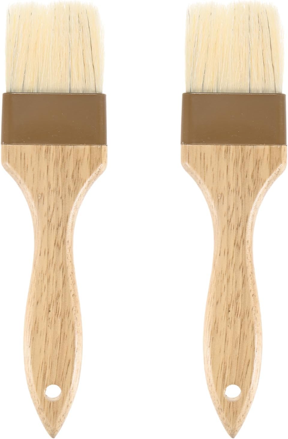 M METERXITY 2-Pack Pastry Brush, Wooden Handle Natural Bristle Basting BBQ Oil Brush for Cooking/Barbecue/Kitchen [3"]