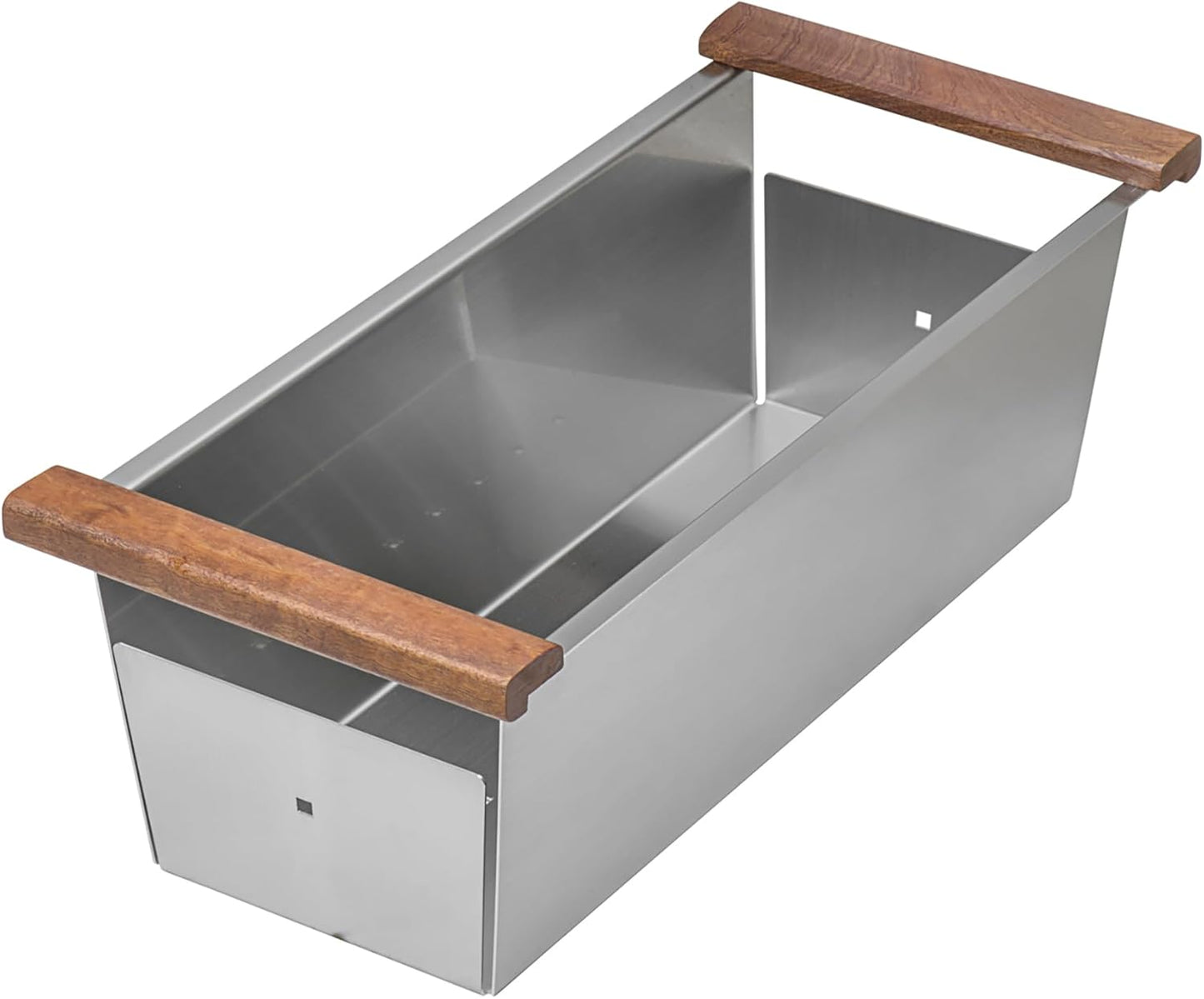 Ruvati Workstation Sink Colander 17.25 inch Stainless Steel with Wooden Handles - RVA1317