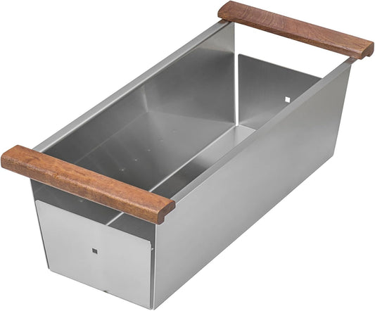 Ruvati Workstation Sink Colander 17.25 inch Stainless Steel with Wooden Handles - RVA1317