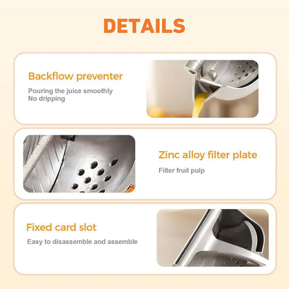 Hand Juicer Squeezer, Heavy Duty Fruit Juice Squeezer Handheld, Manual Juicer Hand Press with Ergonomic Grip, Cast Iron Juice Extractor for Lemon, Citrus, Orange, Lime, Grapefruit, Pomegranate (2PCS)